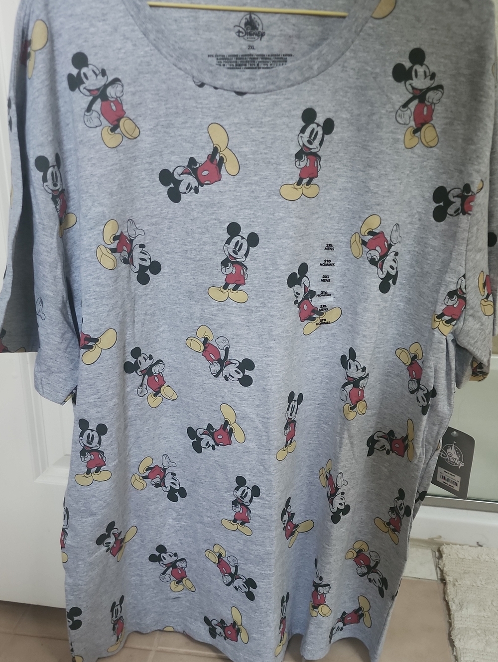 Mens 2XL Disney Mickey Mouse Grey Graphic Tee